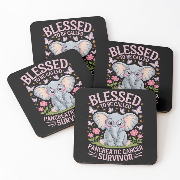 Item preview, Pancreatic Cancer Elephant Purple Ribbon Blessed Survivor designed and sold by FaithAbbott.