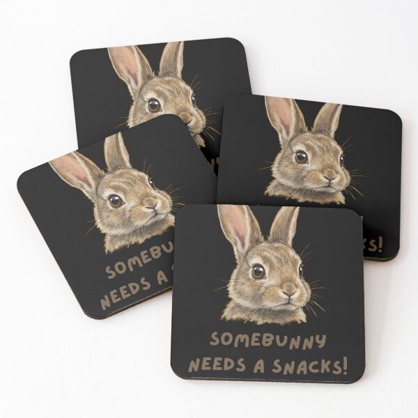Item preview, Somebunny Needs a Snacks – Cute Bunny Illustration designed and sold by LittleLoopArt.