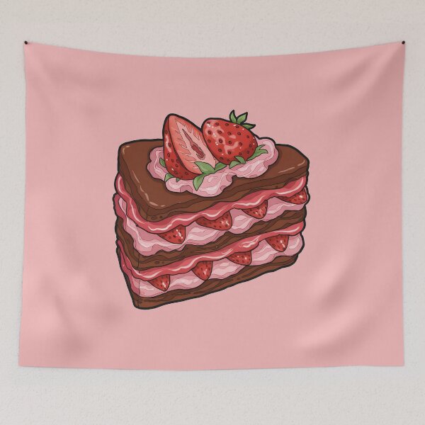 Item preview, Hearty Chocolate Strawberry Layer Cake designed and sold by cozy corner co. .