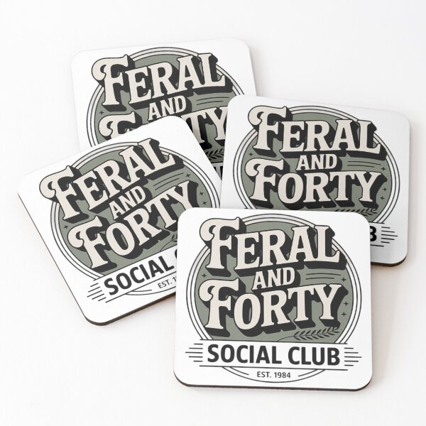 Item preview, Feral and Forty Social Club – Funny 40th Birthday Vintage Shirt designed and sold by Tomasz  Siennicki.