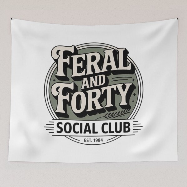 Item preview, Feral and Forty Social Club – Funny 40th Birthday Vintage Shirt designed and sold by Tomasz  Siennicki.