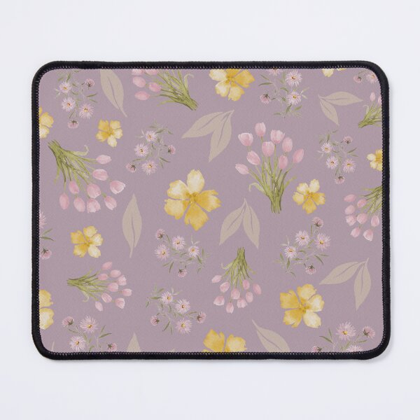 Item preview, Whimiscal Cottagecore Watercolor Floral Pattern on purple background designed and sold by Designs by christel_treiber.
