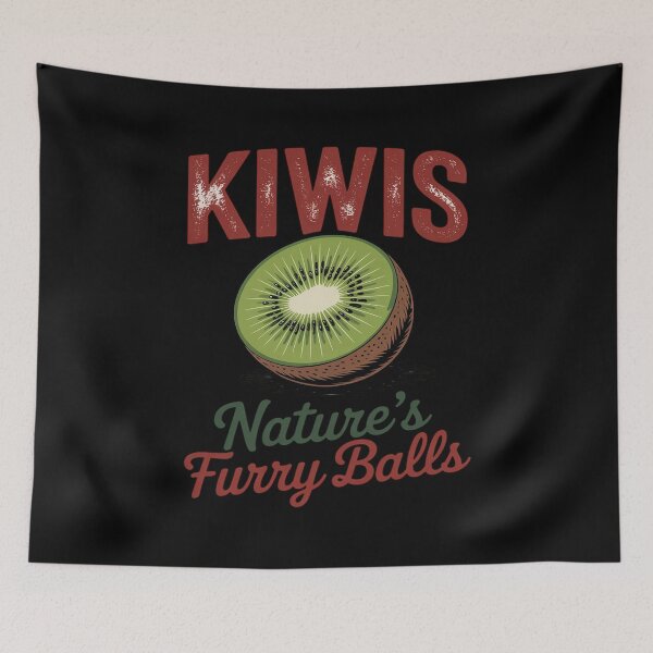 Item preview, Kiwis Nature's Furry Balls Funny Retro Fruit Pun designed and sold by HORIZBoutique.