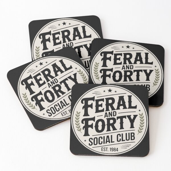 Item preview, Feral and Forty Social Club – Funny 40th Birthday Vintage Shirt designed and sold by Tomasz  Siennicki.