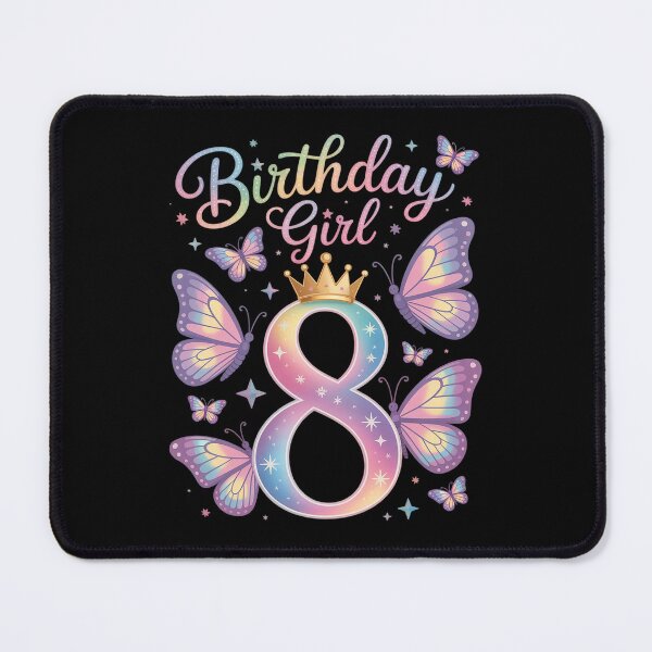 Item preview, Birthday Girl 8 Year Old Butterfly Theme Party 8th Bday Kids designed and sold by repconomArt.