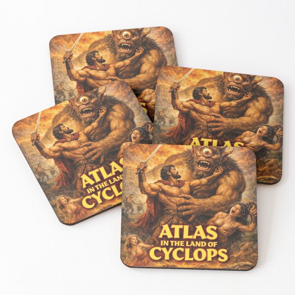 Item preview, Atlas in the Land of the Cyclopes – Retro Fantasy designed and sold by Mauswohn.