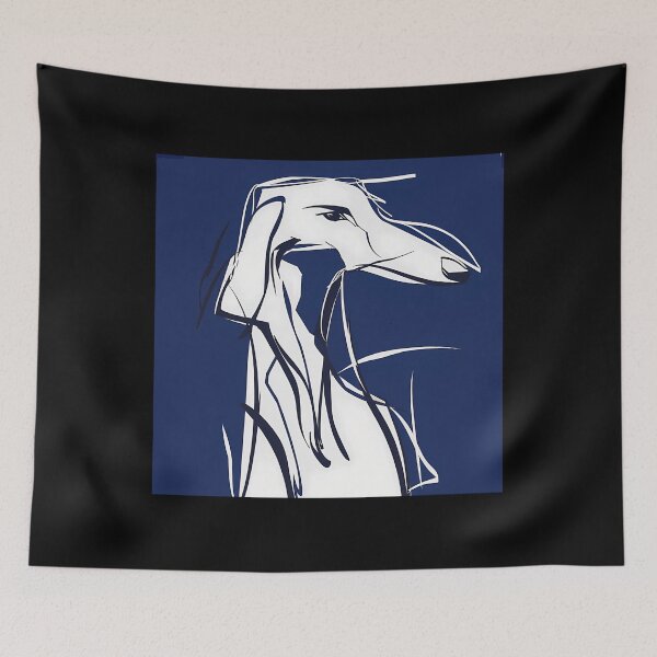 Item preview, Borzoi Blue Abstract designed and sold by tlviyckyudi22.