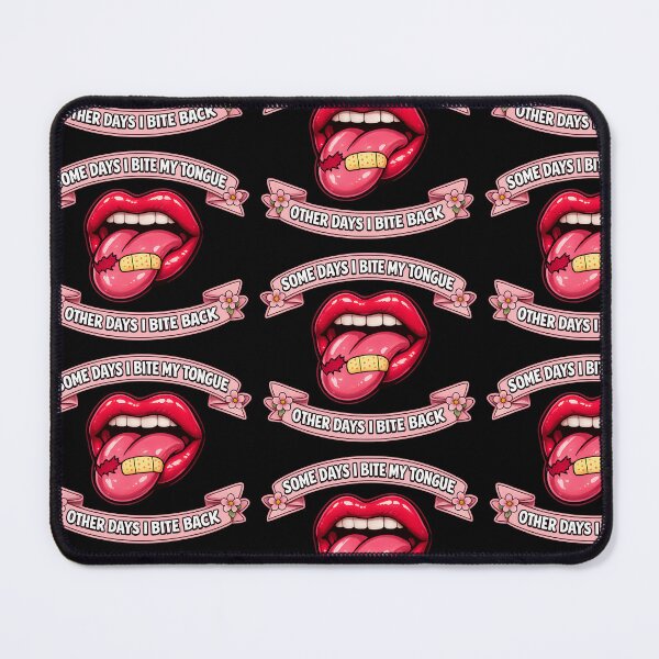 Item preview, Some Days I Bite My Tongue Other Days I Bite Back – Floral Variant designed and sold by TeeTimeTreasure.