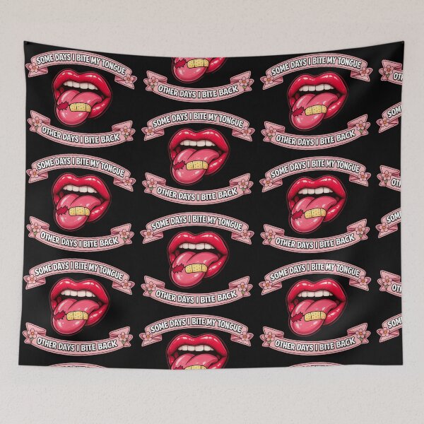 Item preview, Some Days I Bite My Tongue Other Days I Bite Back – Floral Variant designed and sold by TeeTimeTreasure.