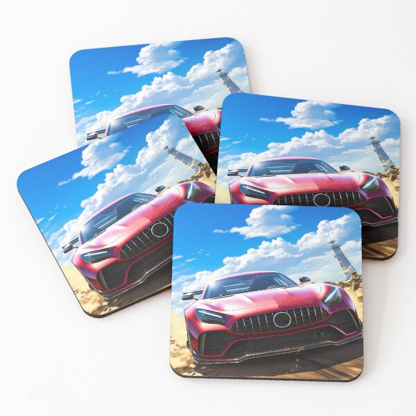Item preview,  Sports Coupe Charging Through Sandy Curve Blue Sky Horizon designed and sold by RevUpDesign.