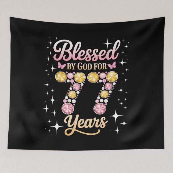 Item preview, Blessed By God For 77 Years Old 77th Birthday Party designed and sold by repconomArt.
