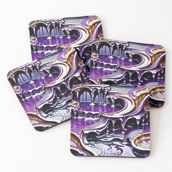 Item preview, Purple Abstract Landscape with Flowing Cascades designed and sold by FrenchRomani.