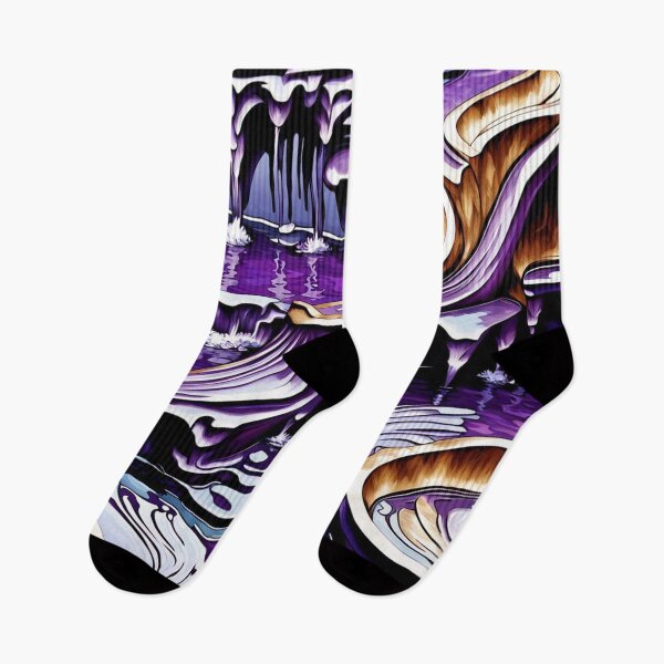 Item preview, Purple Abstract Landscape with Flowing Cascades designed and sold by FrenchRomani.