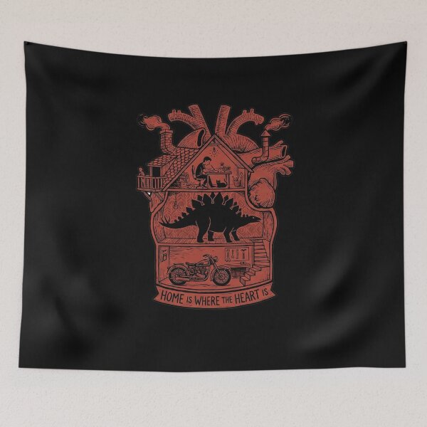 Item preview, Vintage Stegosaurus Anatomical Heart House - Retro Dinosaur Illustration designed and sold by AdyKurniawan.