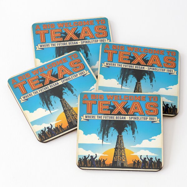 Item preview, Vintage Spindletop Texas Oil Gusher Poster Retro Art designed and sold by Cozy-Old-Pub.