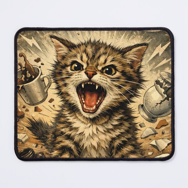 Item preview, Keep Calm Funny Cat Chaos – Retro Vintage Design designed and sold by Mauswohn.