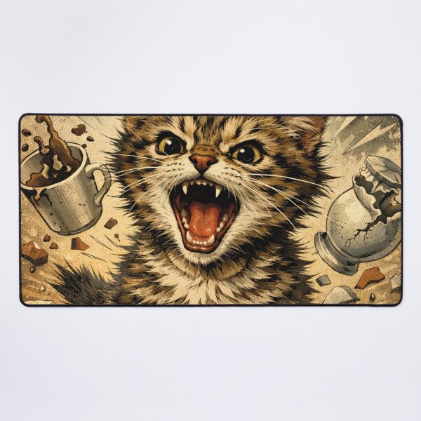 Item preview, Keep Calm Funny Cat Chaos – Retro Vintage Design designed and sold by Mauswohn.