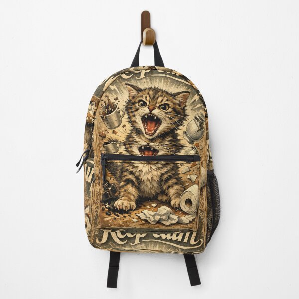 Item preview, Keep Calm Funny Cat Chaos – Retro Vintage Design designed and sold by Mauswohn.