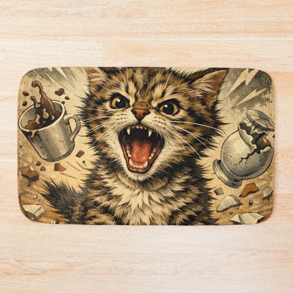 Item preview, Keep Calm Funny Cat Chaos – Retro Vintage Design designed and sold by Mauswohn.