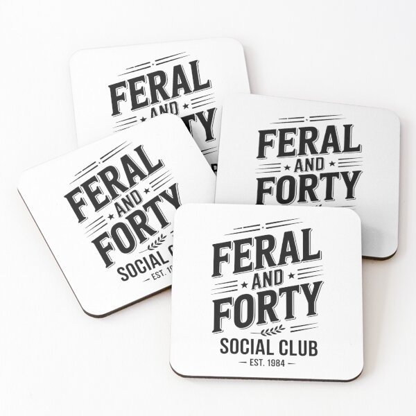 Item preview, Feral and Forty Social Club – Fun vintage typography for a 40th birthday designed and sold by Tomasz  Siennicki.
