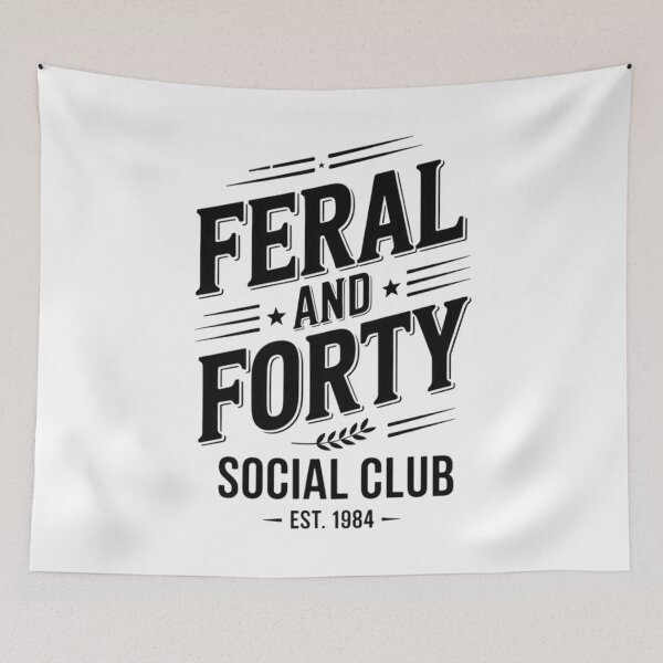 Item preview, Feral and Forty Social Club – Fun vintage typography for a 40th birthday designed and sold by Tomasz  Siennicki.
