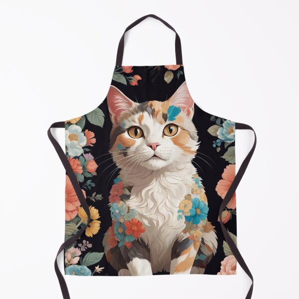Item preview, Floral Calico Cat Illustration with Vintage Flowers designed and sold by KiraChie.