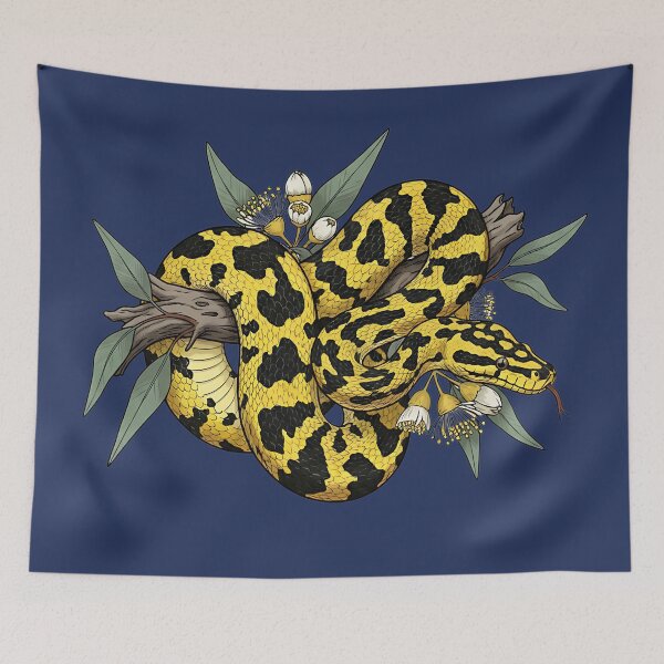 Item preview, Yellow Carpet Python with Eucalyptus Blossoms designed and sold by BirdsnStuff.