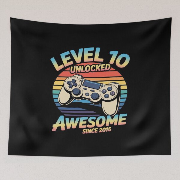Item preview, Level 10 Unlocked Awesome Since 2015 Gamer Birthday Girl designed and sold by HORIZBoutique.