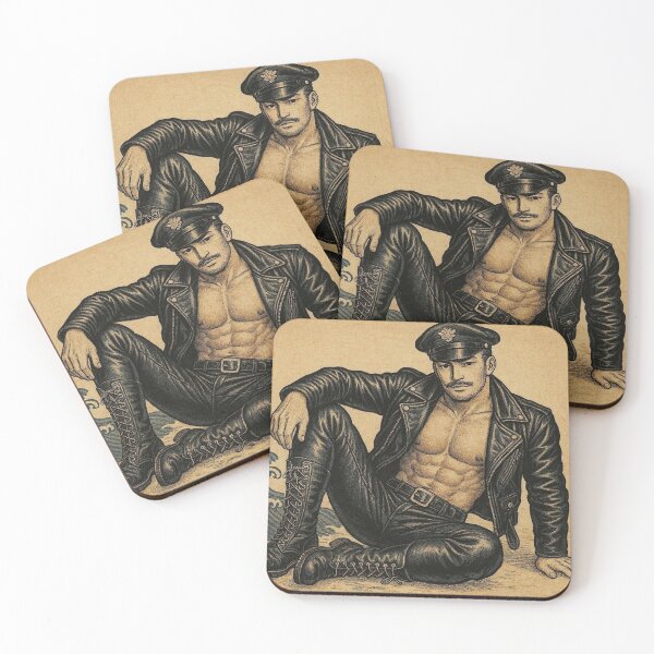 Item preview, Vintage Gay Leather Chill Ukiyo‑e Series Gay Pride Graphic Design designed and sold by ItsAKinkThing.