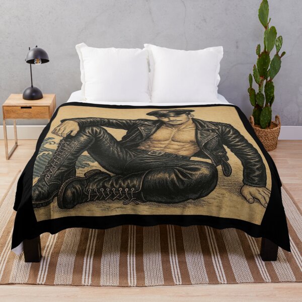 Item preview, Vintage Gay Leather Chill Ukiyo‑e Series Gay Pride Graphic Design designed and sold by ItsAKinkThing.