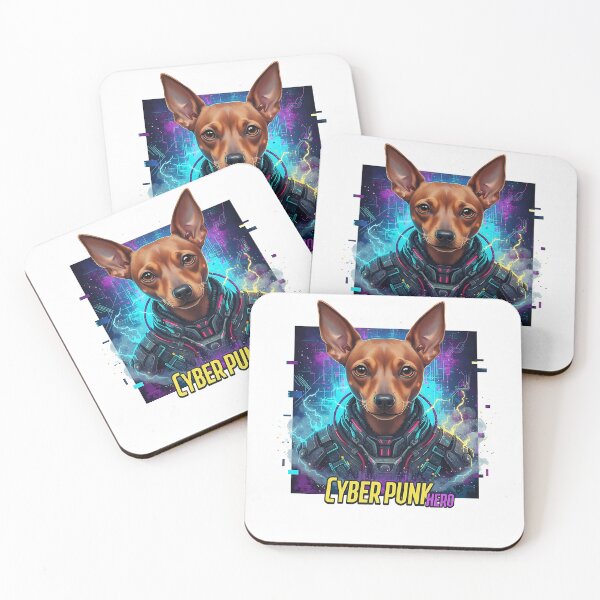 Item preview, Cyberpunk Dog Hero Neon Portrait designed and sold by MAX820.
