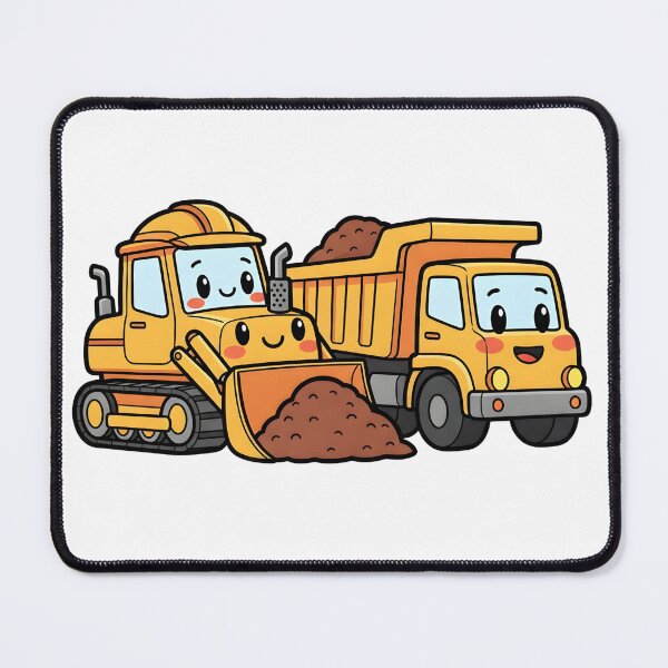 Item preview, Cute Bulldozer and Dump Truck designed and sold by 4AGift.
