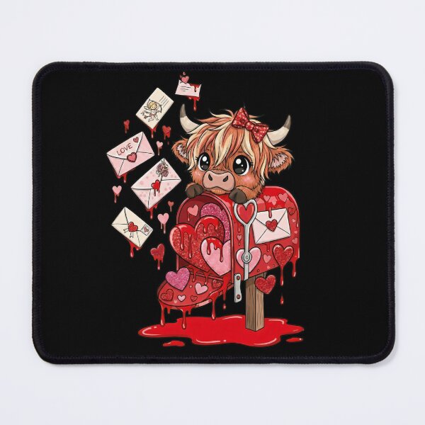 Item preview, Valentine Highland Cow with Love Mailbox designed and sold by LashondaGreen89.