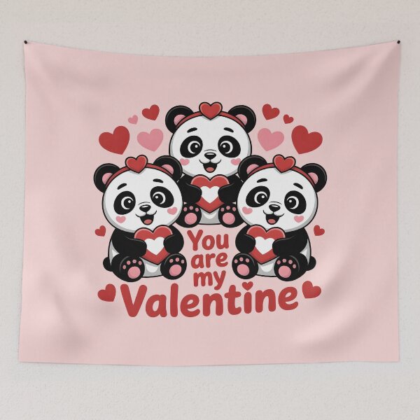 Item preview, Cute Valentine Pandas – You Are My Valentine designed and sold by Nimkaew.