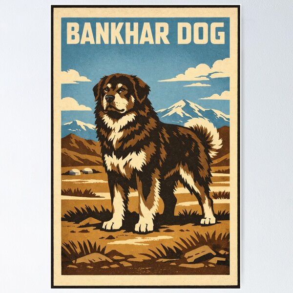 Item preview, Bankhar Dog Steppe Poster designed and sold by Flying Doggo.