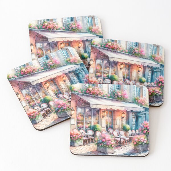 Item preview, Charming Street Cafe with Flowers designed and sold by paulrommer.
