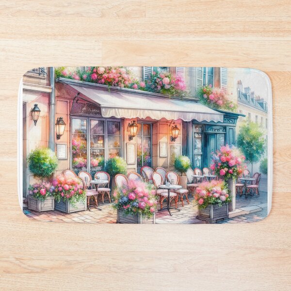 Item preview, Charming Street Cafe with Flowers designed and sold by paulrommer.