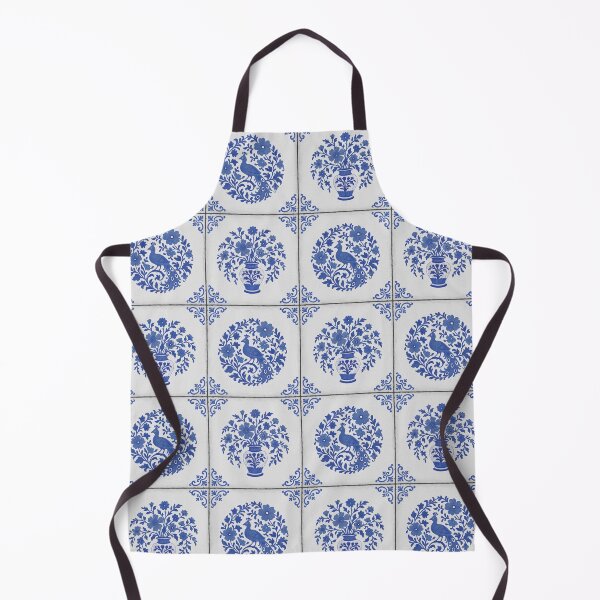 Item preview, Delft Blue Vase and Peacock Tile Pattern designed and sold by Studio Pico.