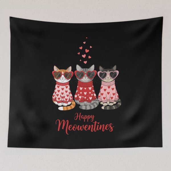 Item preview, Valentine Cat Happy Meowentines Heart Valentines Cat Lover designed and sold by OlakunleOloroz.