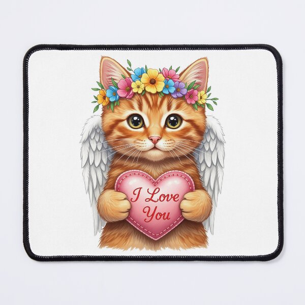 Item preview, Valentine Cat Heart Design Cute Angel Kitten designed and sold by OlakunleOloroz.