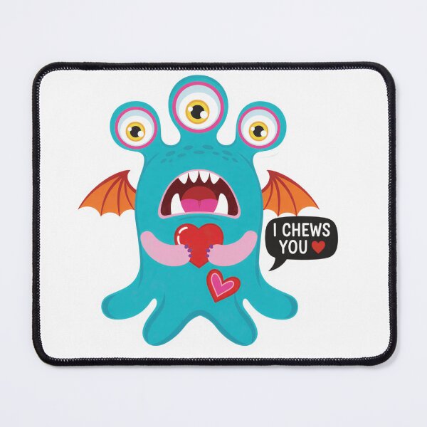 Item preview, I Chews You Funny Monster Valentine Sticker - Cute Blue Alien Love Heart designed and sold by ZyxDes.
