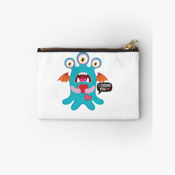 Item preview, I Chews You Funny Monster Valentine Sticker - Cute Blue Alien Love Heart designed and sold by ZyxDes.