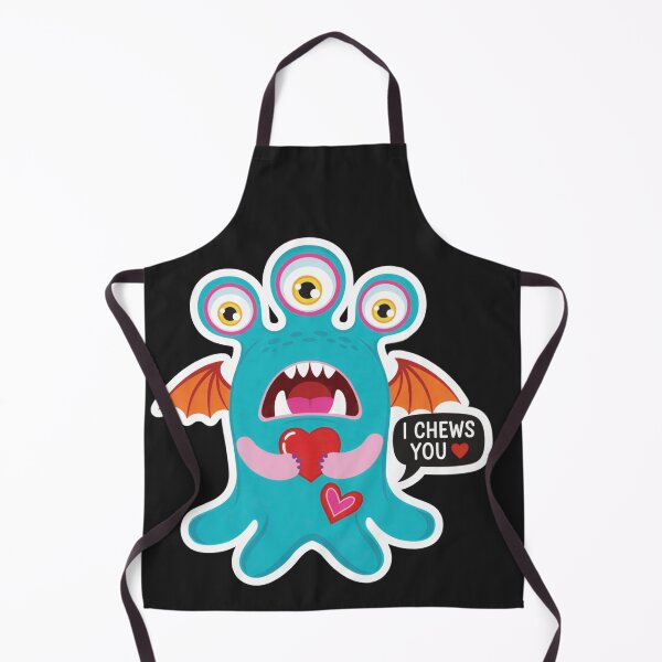 Item preview, I Chews You Funny Monster Valentine Sticker - Cute Blue Alien Love Heart designed and sold by ZyxDes.