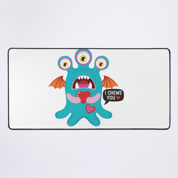 Item preview, I Chews You Funny Monster Valentine Sticker - Cute Blue Alien Love Heart designed and sold by ZyxDes.