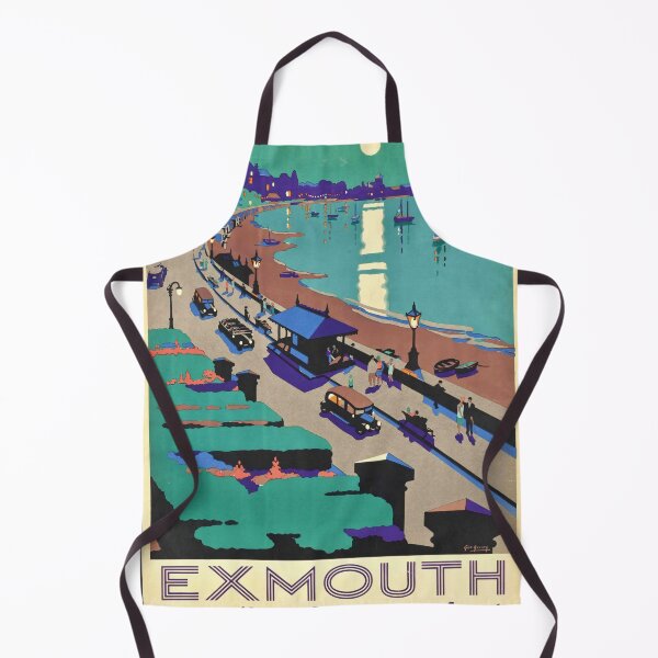 Item preview, Vintage Exmouth Travel Poster | Art Deco Style | Southern Railway | Seaside Promenade & Moonlit Views | 20th Century designed and sold by artofuniverse.