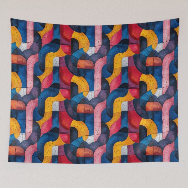Item preview, Colorful Abstract Cracked Mosaic Tiles Pattern designed and sold by NTGUILTY.