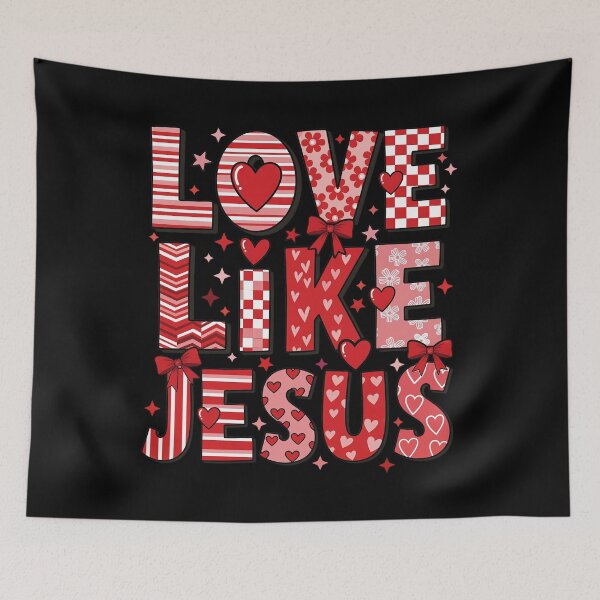 Item preview, Valentine Love Like Jesus Coquette Bow Christian designed and sold by OlakunleOloroz.