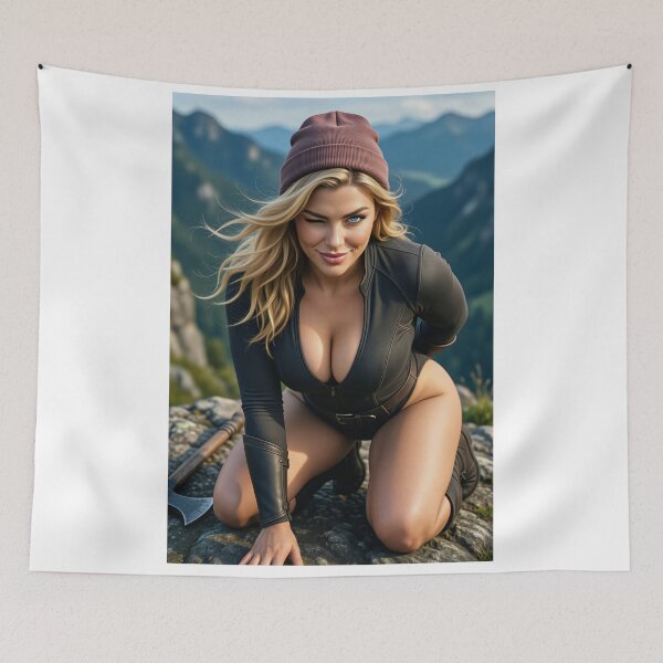 Item preview, Astrid Winking in a Beanie on a Mountain designed and sold by CathryneDelamort.