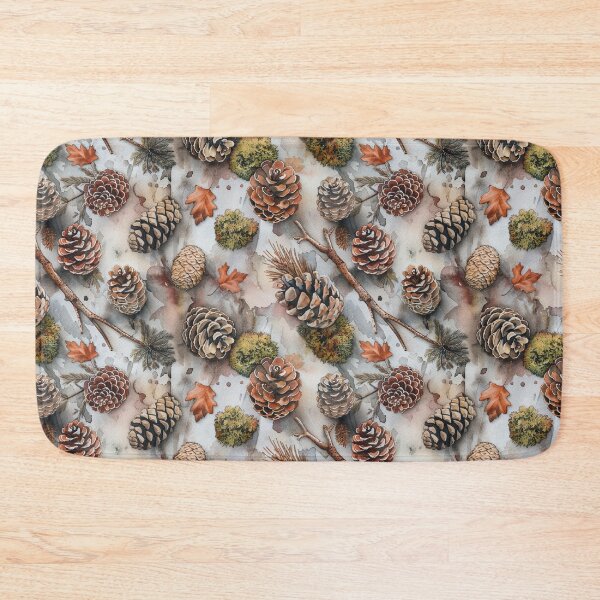 Item preview, Watercolor Pinecones and Forest Moss Pattern designed and sold by NTGUILTY.