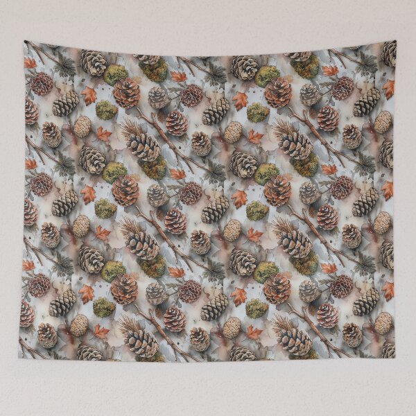 Item preview, Watercolor Pinecones and Forest Moss Pattern designed and sold by NTGUILTY.